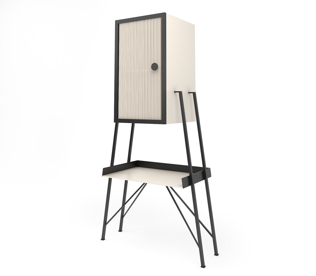 Barrio Metal Cabinet in Matt Black and Ivory Colour - The Metal Project