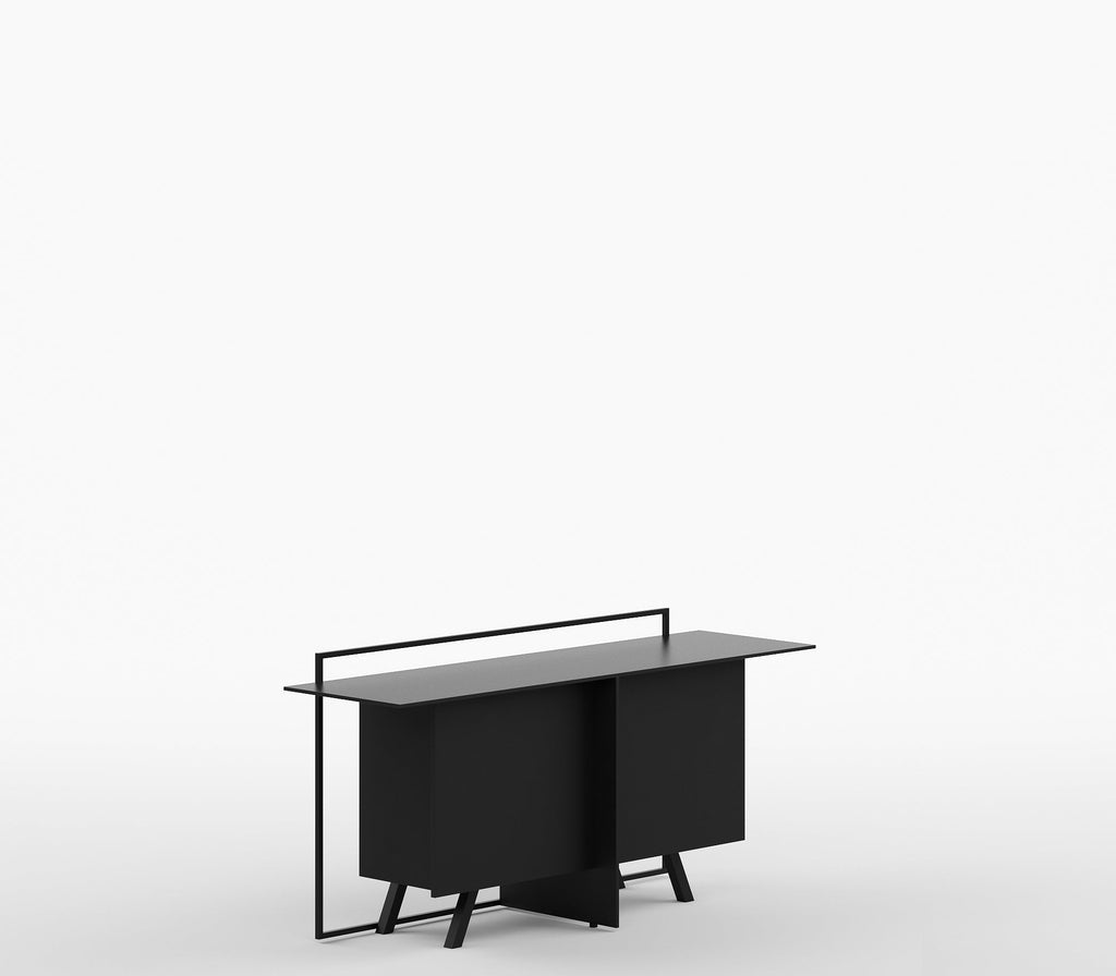 Baso - Relivo Contemporary Accent Metal Sideboard Cabinet in Matt Black Colour - The Metal Project