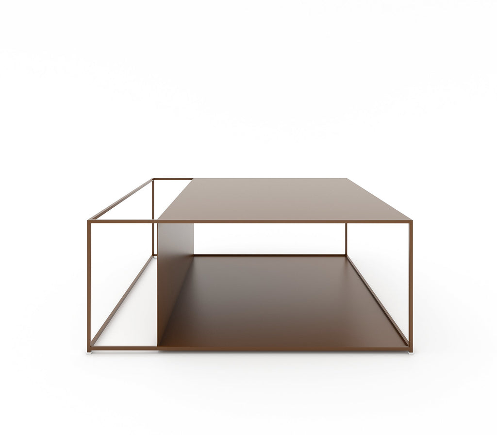 Bella Metal Centre Table in Teak Brown Colour - The Metal Project