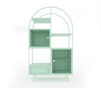 Chao Metal Cabinet in Beige/Pastel Green Colour - The Metal Project