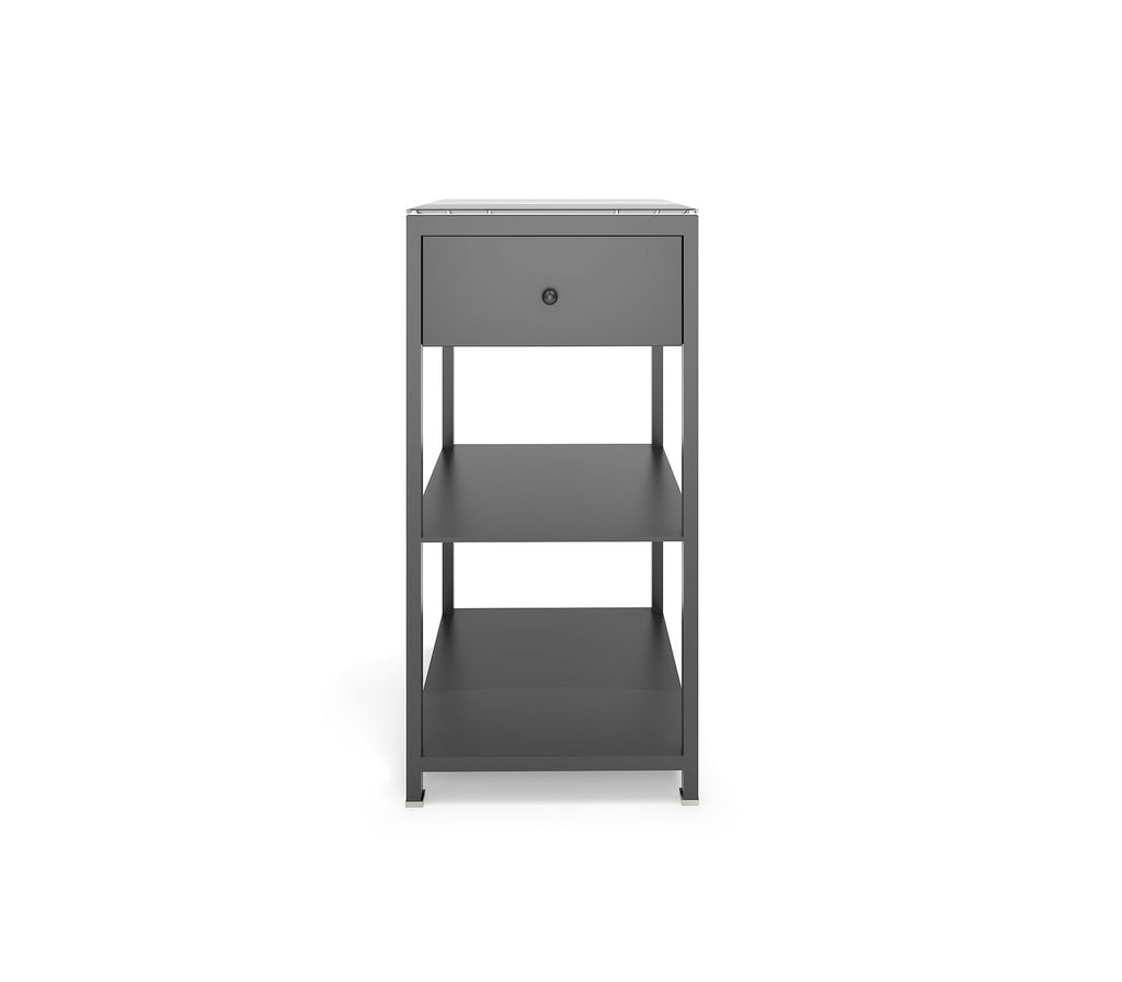 Charcoal Metal Side table in Matt Graphite Grey Colour - The Metal Project