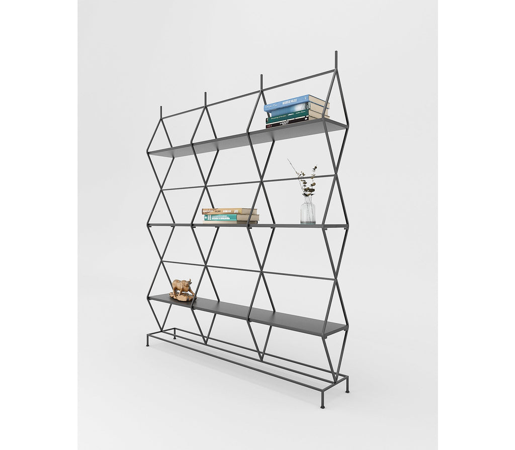 Diamond Metal Shelf In Matt Black Colour - The Metal Project