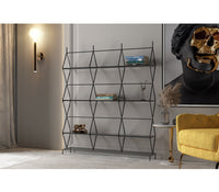 Diamond Metal Shelf In Matt Black Colour - The Metal Project