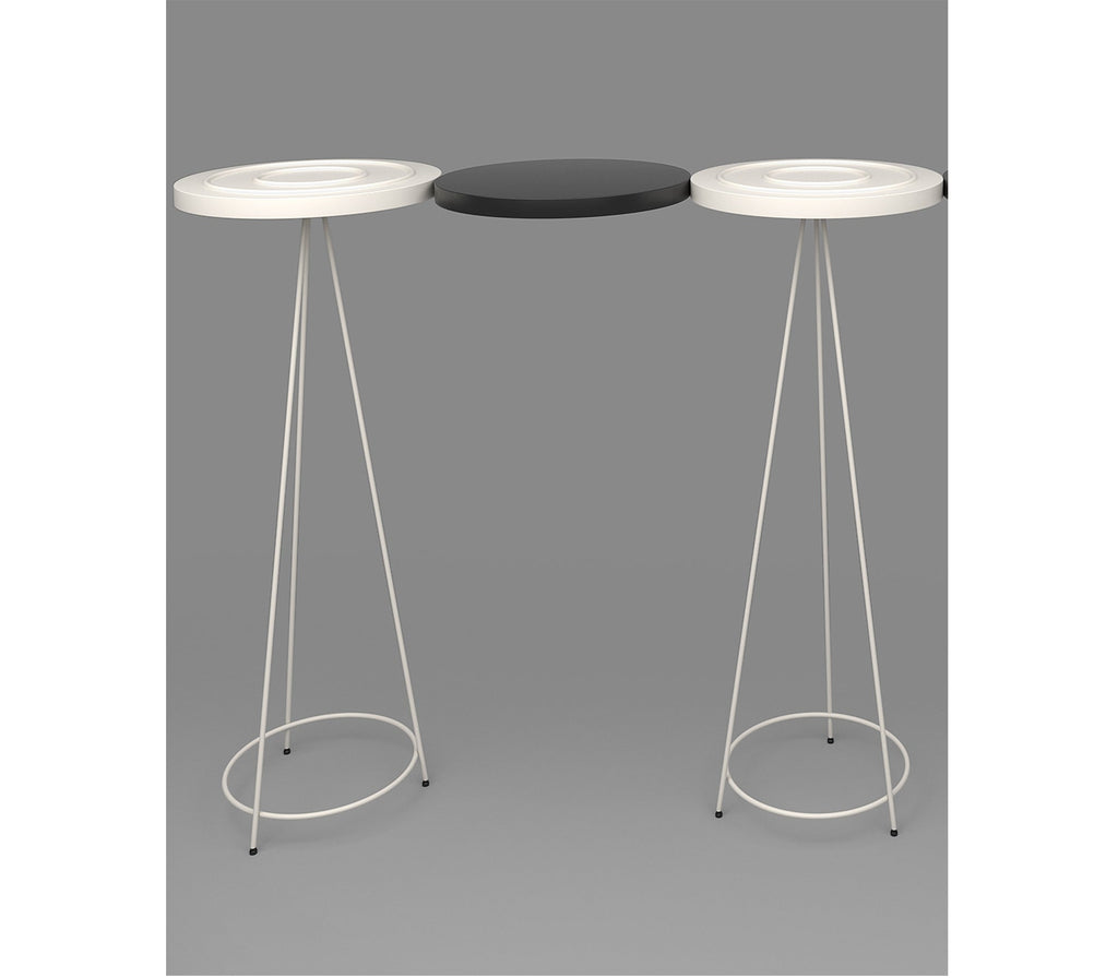 Floating Metal Plate Console Table_Set of 3 in Matt Black and Ivory Colour - The Metal Project