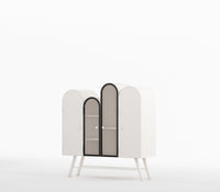 Four Arch Contemporary Metal Cabinet in Ivory and Matt Black - The Metal Project