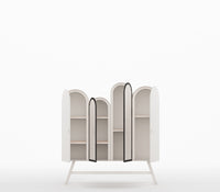 Four Arch Contemporary Metal Cabinet in Ivory and Matt Black - The Metal Project