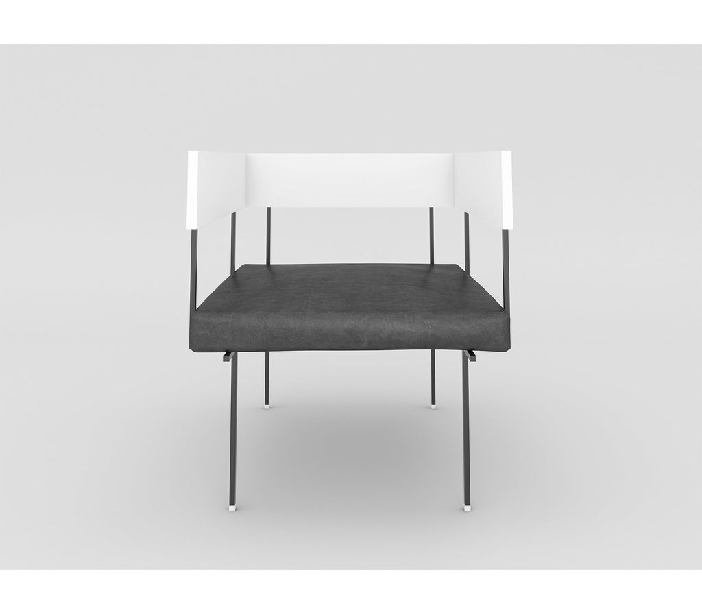 Frame Metal Chair In Matt Black And Ivory Finish - The Metal Project