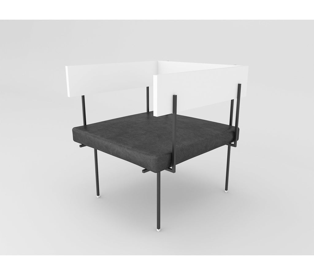 Frame Metal Chair In Matt Black And Ivory Finish - The Metal Project