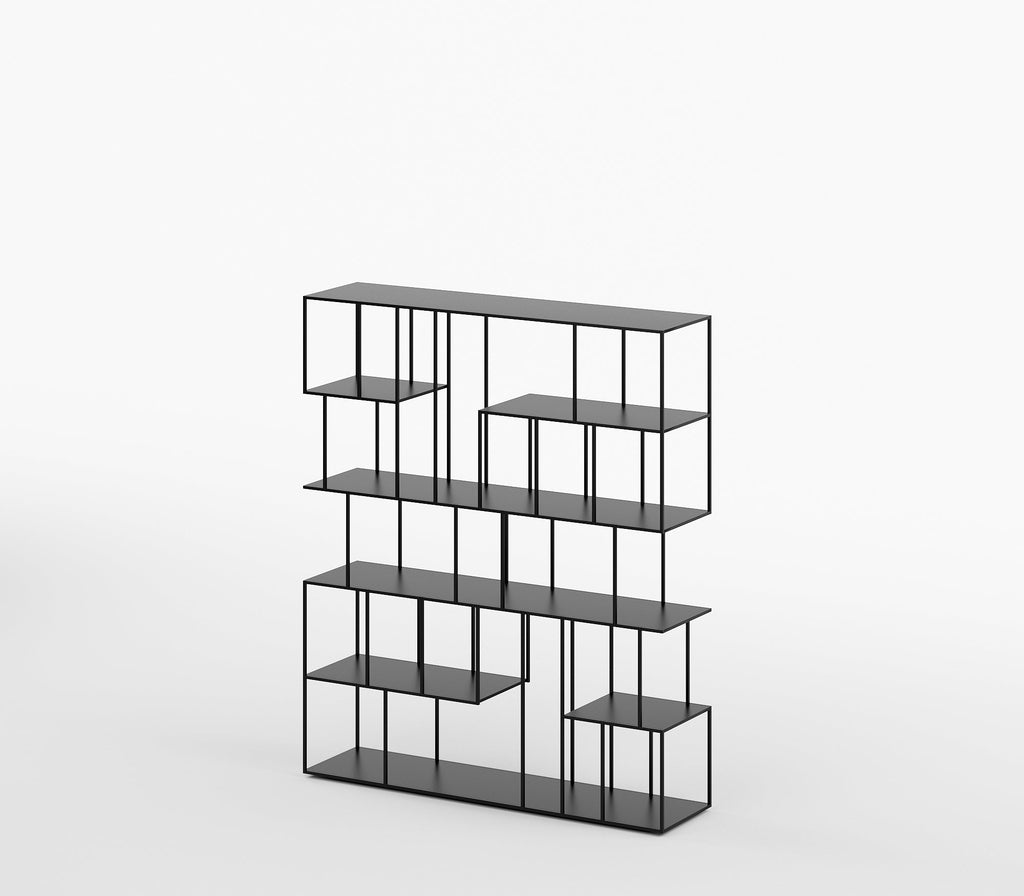 Geometric Grid Metal Bookshelf In Matt Black - The Metal Project