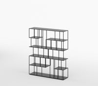 Geometric Grid Metal Bookshelf In Matt Black - The Metal Project