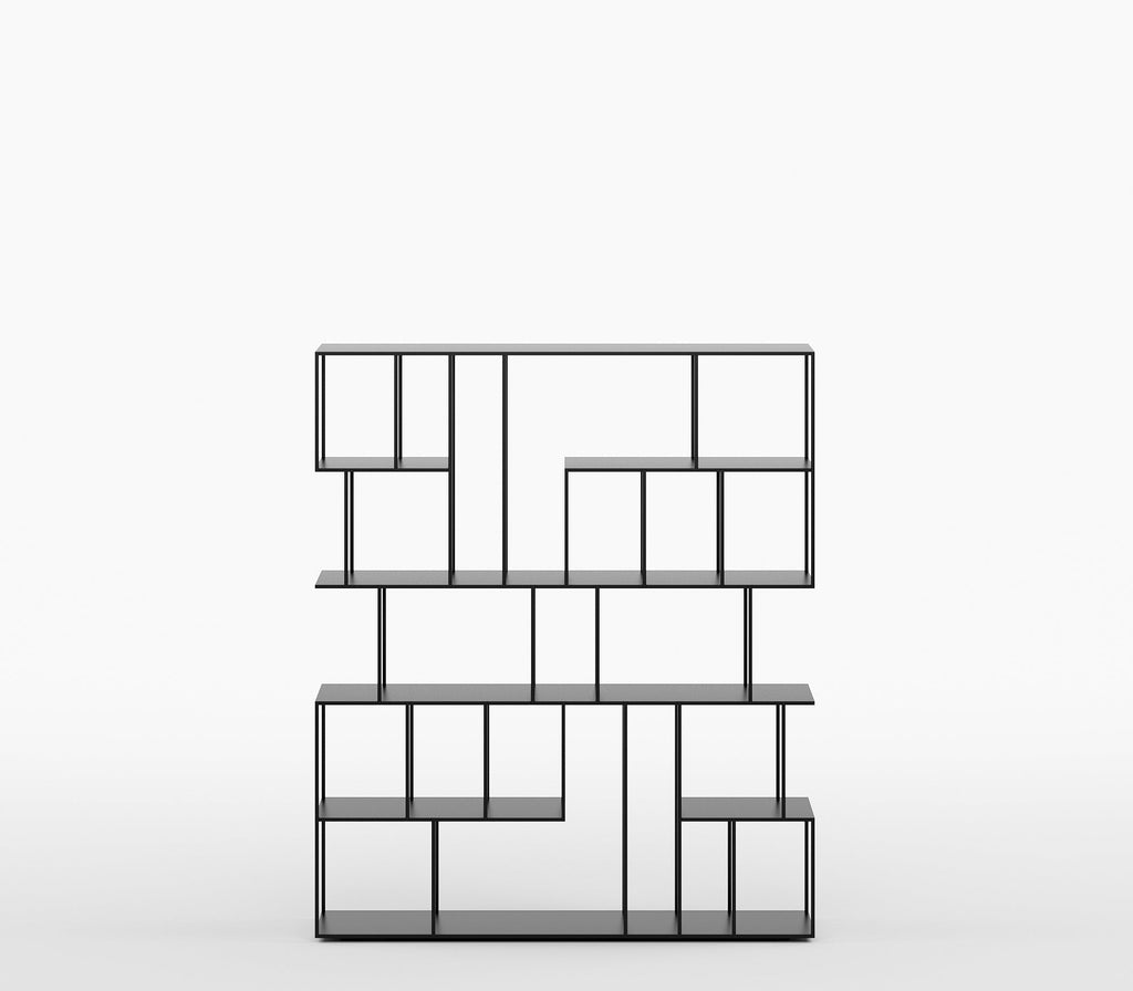 Geometric Grid Metal Bookshelf In Matt Black - The Metal Project