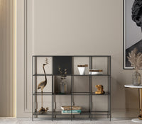 Grid Metal Console Table In Matt Black Finish - The Metal Project