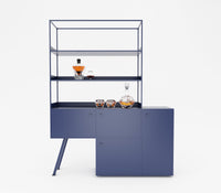 Kaho Metal Cabinet In Teak Brown/ Oxford Blue/ Ivory Colour - The Metal Project