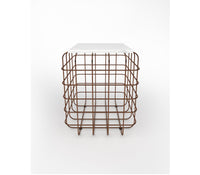 Mesh Metal Side Table in Antique Copper with Quartz Marble Top - The Metal Project