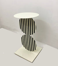 Metal Black and White Stripes A Side Table - The Metal Project