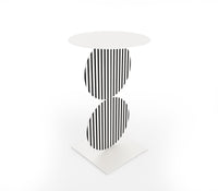 Metal Black and White Stripes A Side Table - The Metal Project