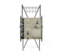 Metal Square Bar Cabinet in Matt Black and Ivory Colour - The Metal Project