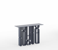 Muji Entryway Accent Metal Console Table in Graphite Grey Colour - The Metal Project