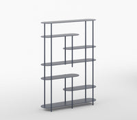 Oval Minimalist Modern Metal Bookshelf in Graphite Grey Colour - The Metal Project