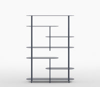 Oval Minimalist Modern Metal Bookshelf in Graphite Grey Colour - The Metal Project