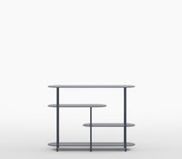 Oval Minimalist Modern Metal Console Entryway Table in Graphite Grey Colour - The Metal Project