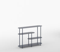 Oval Minimalist Modern Metal Console Entryway Table in Graphite Grey Colour - The Metal Project